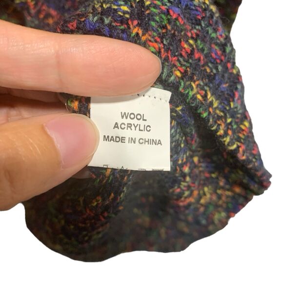 Creation Womens Rainbow High Low Long Sleeve Wool Blend Sweater S Warm Cozy - Picture 5 of 9